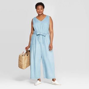 AVA & VIV chambray denim jumpsuit